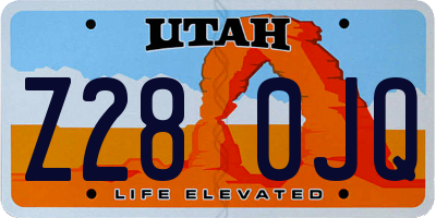 UT license plate Z280JQ