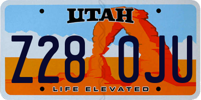 UT license plate Z280JU