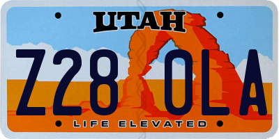 UT license plate Z280LA