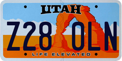 UT license plate Z280LN