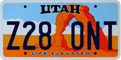 UT license plate Z280NT