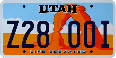 UT license plate Z280OI