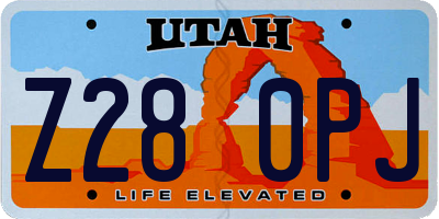 UT license plate Z280PJ