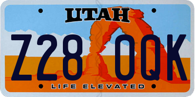 UT license plate Z280QK
