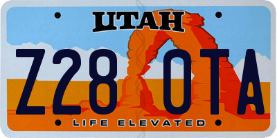 UT license plate Z280TA