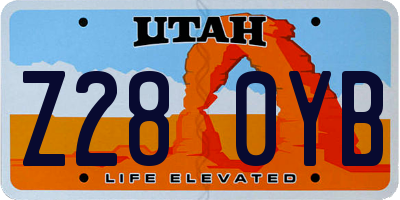UT license plate Z280YB