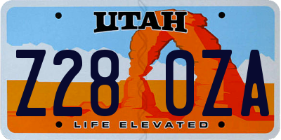 UT license plate Z280ZA