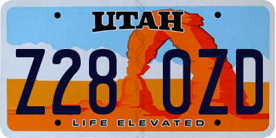 UT license plate Z280ZD