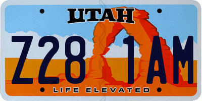 UT license plate Z281AM