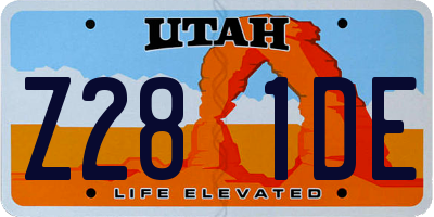UT license plate Z281DE