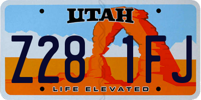 UT license plate Z281FJ