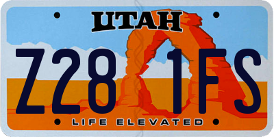 UT license plate Z281FS