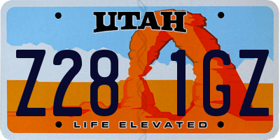 UT license plate Z281GZ