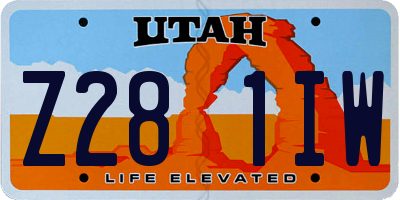 UT license plate Z281IW