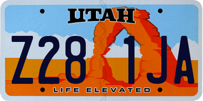 UT license plate Z281JA