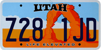 UT license plate Z281JD