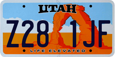 UT license plate Z281JF