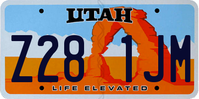 UT license plate Z281JM