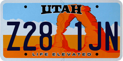 UT license plate Z281JN