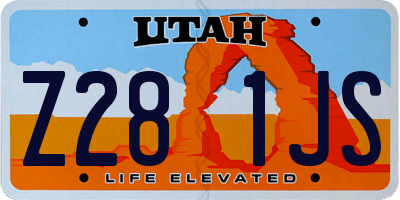 UT license plate Z281JS