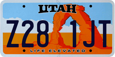 UT license plate Z281JT