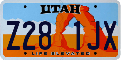 UT license plate Z281JX