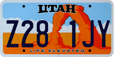 UT license plate Z281JY
