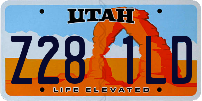 UT license plate Z281LD