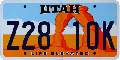 UT license plate Z281OK