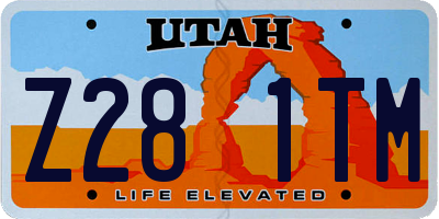 UT license plate Z281TM
