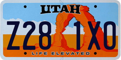 UT license plate Z281XO