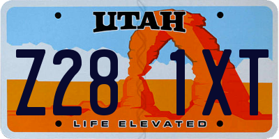 UT license plate Z281XT