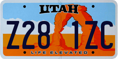 UT license plate Z281ZC