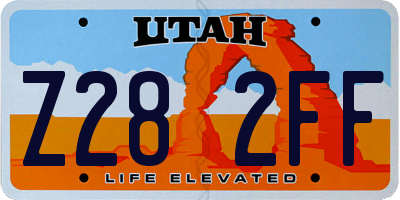 UT license plate Z282FF