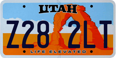 UT license plate Z282LT