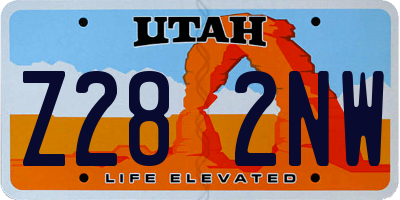 UT license plate Z282NW