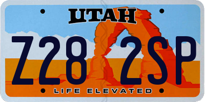 UT license plate Z282SP