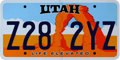 UT license plate Z282YZ