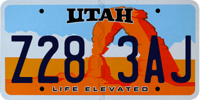 UT license plate Z283AJ