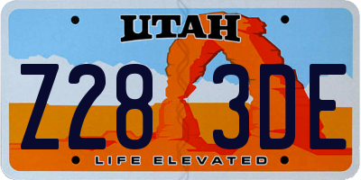 UT license plate Z283DE