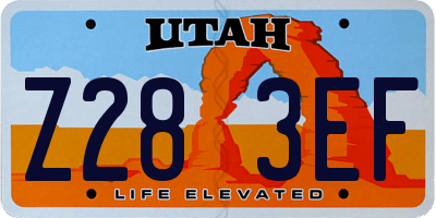 UT license plate Z283EF