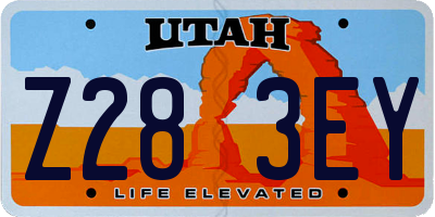 UT license plate Z283EY
