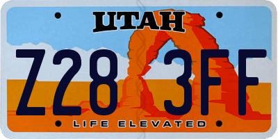 UT license plate Z283FF