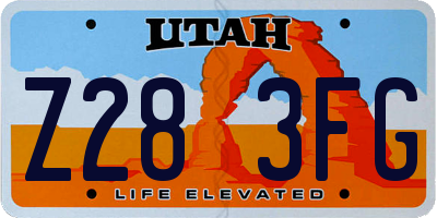 UT license plate Z283FG