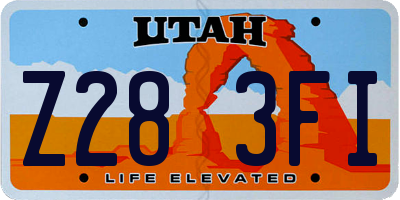UT license plate Z283FI
