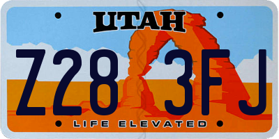 UT license plate Z283FJ