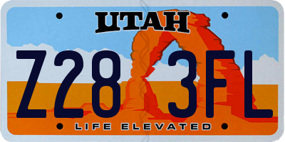 UT license plate Z283FL