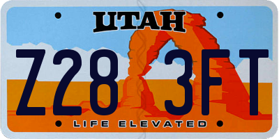 UT license plate Z283FT