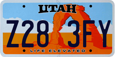 UT license plate Z283FY