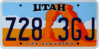 UT license plate Z283GJ